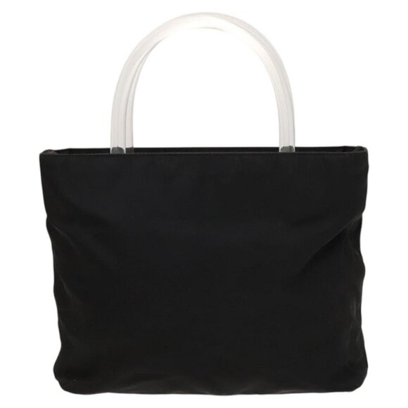 PRADA Hand Bag Nylon Black Silver Auth 118383 - Picture 1 of 16